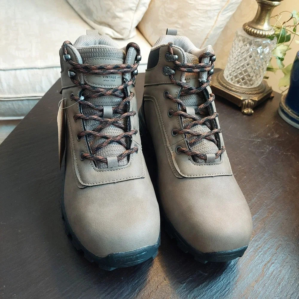 NEW! Original Weatherproof Vintage Men's Jace Hiker Boots Taupe Size 9M